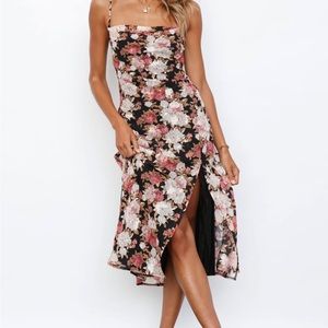 Hello Molly Black Floral Midi - Size Small